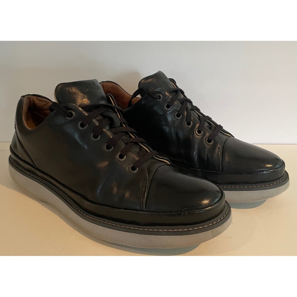 Samuel Hubbard Mens Dress Fast Black Leather Dress Sneakers Shoes Business 9 M